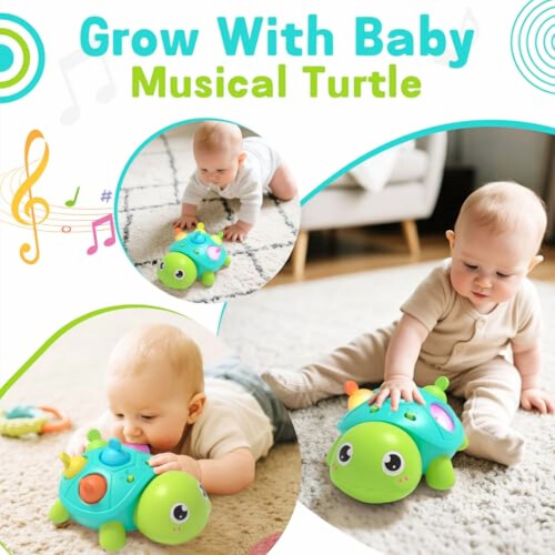 Musical Crawling Turtle Toy for Infants 6-12 Months, 1