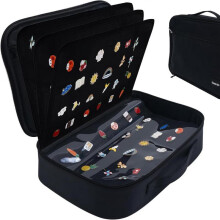 (Black, 37cm*26cm*10cm) Badge Collection Display Case Brooch Pin Memorial Felt Storage Organizer Honor Medal Holder Portable Protective Cover