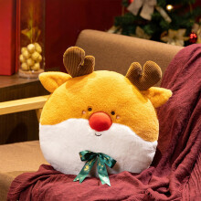 Christmas Pillow Santa Reindeer Plush 18x18 Inch