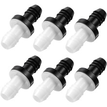 6pcs 3/8 Inch One-Way Straight-Through Vacuum Check Valve, One-Way Plastic Check Valve, Miniature Food-Grade Check Valve
