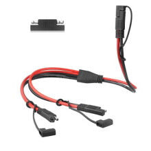 14AWG SAE Y Splitter Connector Cable, SAE 1 to 2 Power Automotive Extension Cable with A Reverse Polarity Adapter