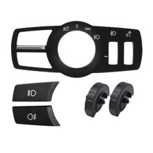 5Pcs Headlight Dual Roller Cover+Fog Light Trim Panel Kit 61316803965 for X3 X4 F10 F11 F18 F07 F01 F02 09-18
