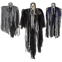 3-Pack Hängande Halloween-Skelettspöken Dekorationer, Dödsänglar för Bästa Halloween-Utomhusdekorationer