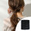 Elastic Hair Ties Cotton Ponytail Holders 10PCS Black 2