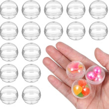 100pcs Clear Plastic Fillable Balls Smooth Reusable Twist Capsule for Kids Easter Party Diy Storage Claw Machine=