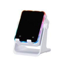 Induction Speaker Phone Stand with Speaker RGB Colorful Light Adjustable Holder White