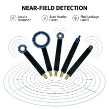 EMC EMI Near-Field Probe Set, Half Shield Anti-Interference Near Field Antenne Kit, Frequentie 9K-7GHZ, Mannelijk Draad, 5 Stuks
