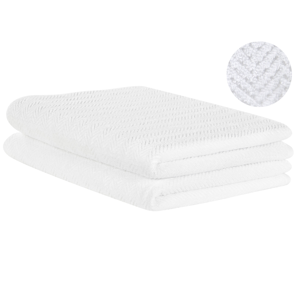 Photos - Towel Beliani Set of 2  MITIARO Terry Cotton White 