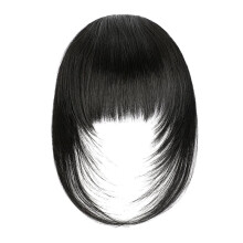 Synthetic Fiber French Bangs Extensions Black with Temple