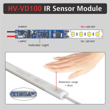 HV-VD100-A3 (Instant Brightness + Dimming) AC110V-220V Infrared Hand Sensor Module 1A LED Dimming for Cabinets