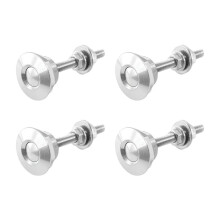 4pc Universal Aluminum Push Button Quick Release Car Front Bumper Hood Pin Engine Bonnet Lock for Racing Silver