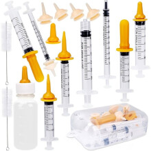 23 Pcs Pet Nursing Kit Nursing Bottle Feeder Set with Nipples Measuring Cup and Brush for Newborn Puppies Kittens