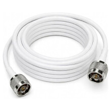 N Male to N Male Coaxial Cable 16.5FT for 4G LTE 5G Antenna Systems White 50 Ohm Low Loss 4D-FB RF-Extension