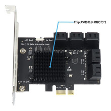 10-Poort 6Gbps PCI-E X1 Naar 3.0 Controller Uitbreidingskaart, Stuurprogramma Vereist, voor Windows XP 7 8 10 SSD HDD