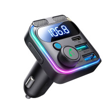 81W Fast Car Charger FM Transmitter Wireless Radio Handsfree Calling Dual Mics Auto MP3 Player Car Charger