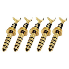 5 Peças Conector Balanceado 4.4mm de Cobre Banhado A Ouro de Alta Qualidade com Clipe de Fio Plugue 4.4 Universal Rosca 7.2x0.5 DIY