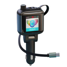 Color Screen FM Transmitter Car Charger 83W PD Fast Charger Car Radio with Mic for Hands Free Call MP3 Player