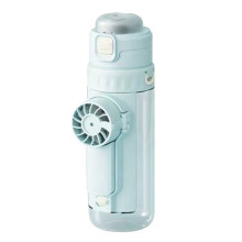 Draagbare Spray Ventilator Waterbeker voor Schoolgebruik van Kinderen, Handventilator, Multifunctionele Waterfles Afneembaar Blauw