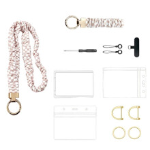 Lanyard voor ID-Kaarten, Zachte Veer Sleutelhanger Polsbandje voor Vrouwen, Zachte Elastische Uitschuifbare Lanyard voor ID-Kaarten, Sleutels C