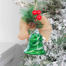 Christmas Glass Bell Pendant Transparent Crystal Chime 1