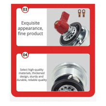 Interruptor de Corte de Bateria de Carro, Interruptor Rotativo de Corte de Energia para Carro, Isolador de Energia Automotivo Anti-Vazamento,