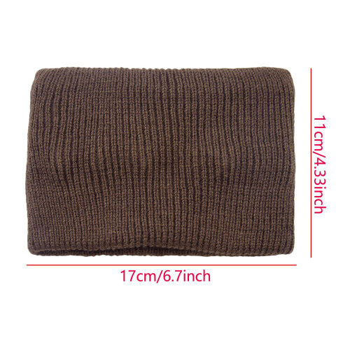 Knitted Wool Headband Pure Color Double Layer 1