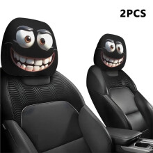 2PCS Funny Cartoon Car Headrest Cover Eyes Rest Protector Universal Car Covers for Festival Decorations