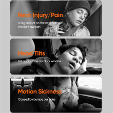 Car Headrest Pillow, 3-Way Adjustable Car Headrest,Thickened Memory Foam Road Pal Headrest, Neck Support Pillow