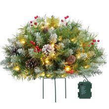 Pre-Lit Artificial Christmas Tree Urn Filler Outdoor