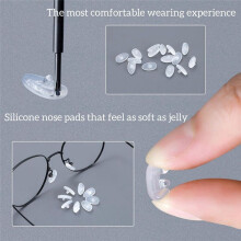 12 Pairs of Soft Jelly-Like and Air Chamber Silicone Nose Pads Screw-In Glasses Nose Pads with Gold and Silver Screws