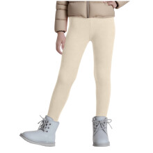 Girls Fleece-Lined Leggings Winter Warm Thick Full-Length