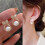 Pearl Drop Earrings with Bow Design for Women 1 Pair 2