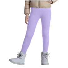 Girls Fleece-Lined Leggings Winter Warm Thick Purple Size