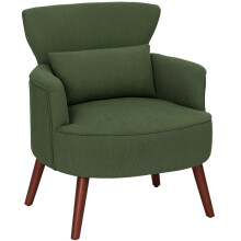 Corduroy Retro Accent Chair - Green