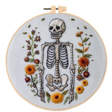 Halloween Embroidery Kit Ghost Gothic Cross Stitch Hoop