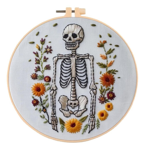 Halloween Embroidery Kit Ghost Gothic Cross Stitch Hoop