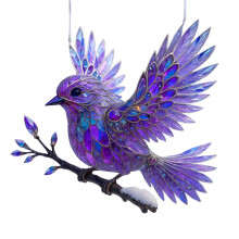 Hummingbird Christmas Ornament Purple Blue 2025
