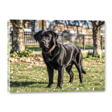Black Labrador Retriever Canvas Wall Art 12x16 Inch Framed