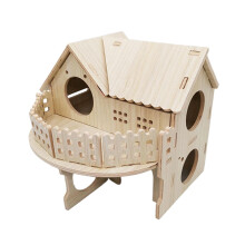 Wooden Hamster House with Removable Decoration 19x15.5x15.5