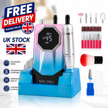 45000RPM Pro Electric Nail File Drill Machine USB Portable Manicure Pedicure UK