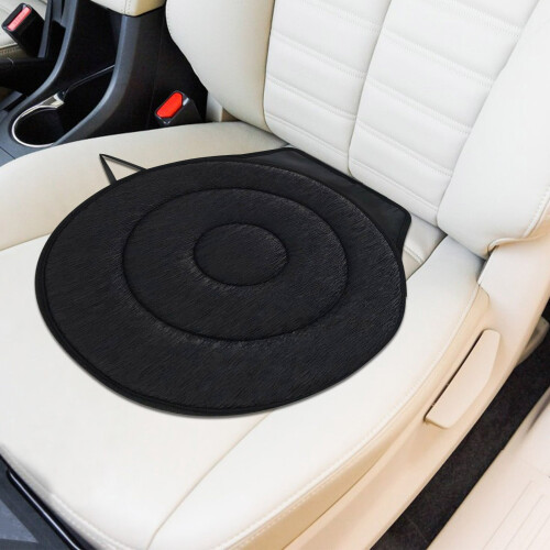 Car Seat Cushion Rotating 360 Degrees Black