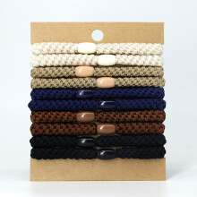 Elastic Hair Ties Soft Cotton 10PCS Black