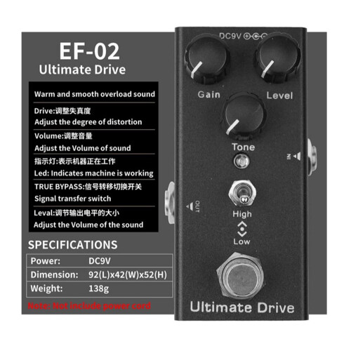 Electric Guitar Effect Pedal 9V 10 Sounds