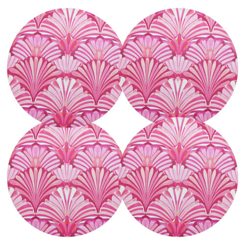 Pink Abstract Shells Round Placemat 1 Piece 1