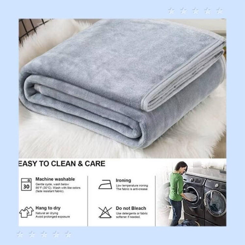 Flannel Throw Blanket for Bed and Couch, Full Size 2