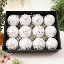 Antique Christmas Ball Ornaments Silver 12 pcs 3.1 inch
