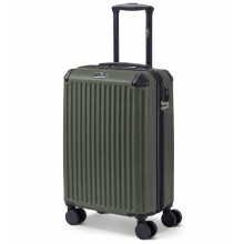 LUGG SkyRover 20In ABS Hard Shell 55x35x23cm Suitcase, TSA Lock, 4 Swivel Wheels, Telescopic Handle, Army Green