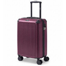 LUGG SkyRover 20In ABS Hard Shell 55x35x23cm Suitcase, TSA Lock, 4 Swivel Wheels, Telescopic Handle, Oxblood
