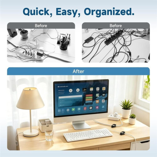 10 Sets Adjustable Cable Management Clips, Self Adhesive Cord Organizer with Elastic Loop, Reusable Cable Holder 2