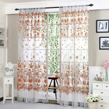 Peony Flower Print Sheer Curtain 37.4 x 77.1 in 1 Pack